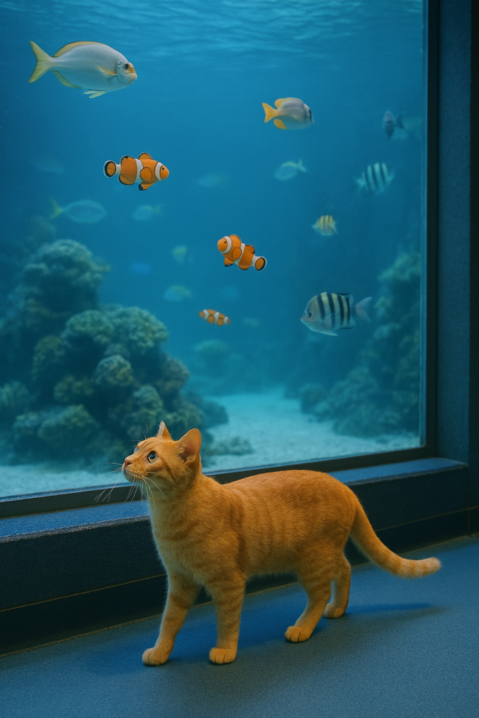 a cute real cat walk aqualium - インバウンドビジネス最前線の方々へ!AIの上に立つ情報収集をアシスト