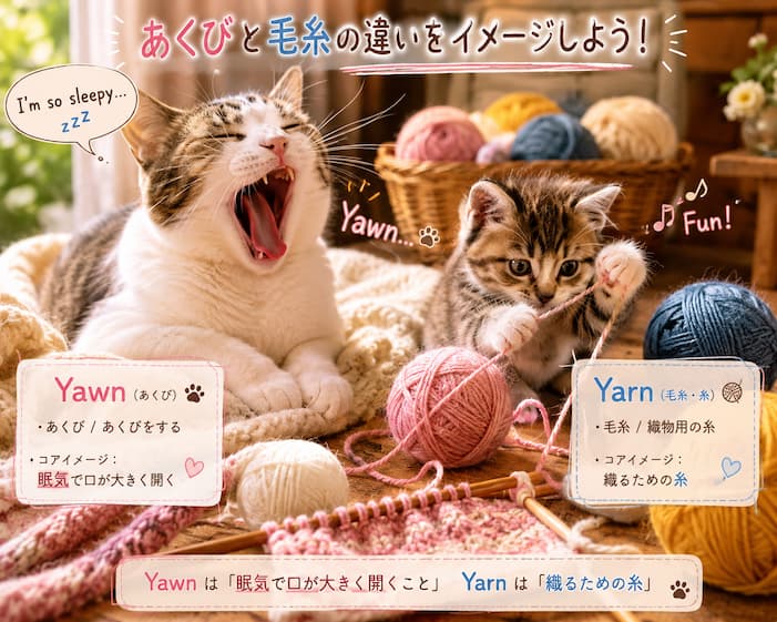 05_Cats_Yarn_Yawn - 現役通訳ガイドも愛用 | Beyond AI ブログ